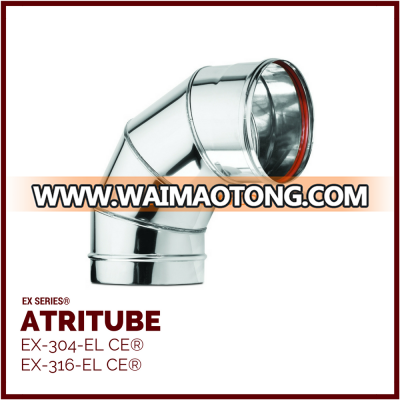 EX - Single Wall Stainless Steel Chimney Elbow Flue Pipe Tube ATRITUBE EX-304/316-EL/SR CE