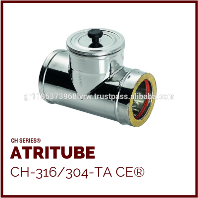 CH - Double Wall / Insulated Stainless Steel 135 Degrees Chimney Tee Flue Pipe Tube ATRITUBE CH-304/316-TA/HT CE