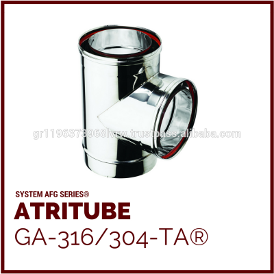 AFG - Double Wall Stainless Steel Straight Seam TEE /135 Tee Pipe for Gas / Boilers / Fireplaces ATRITUBE GA-316|304-TA/HT CE