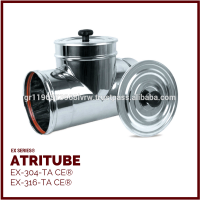 EX - Single Wall Stainless Steel Chimney Tee / 135 Degrees Tee Flue Pipe Tube ATRITUBE EX-304/316-TA/HT-CE