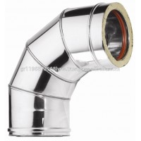 Double Wall Stainless Steel Aisi 304/316L Chimney Flue Pipe , Elbow, Angle